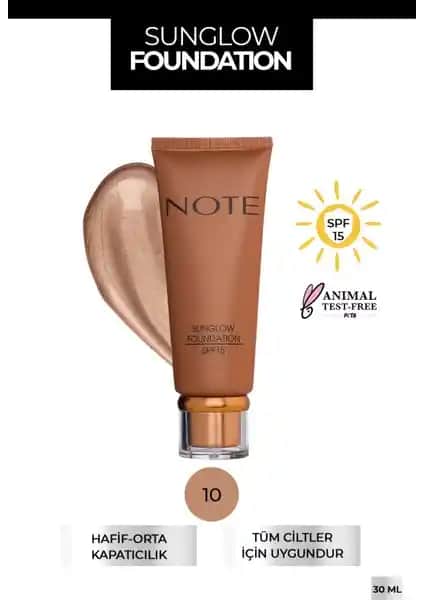 Note Cosmetics Sunglow Foundation SPF 15 ile Doğal ve Işıltılı Bronz Görünüm