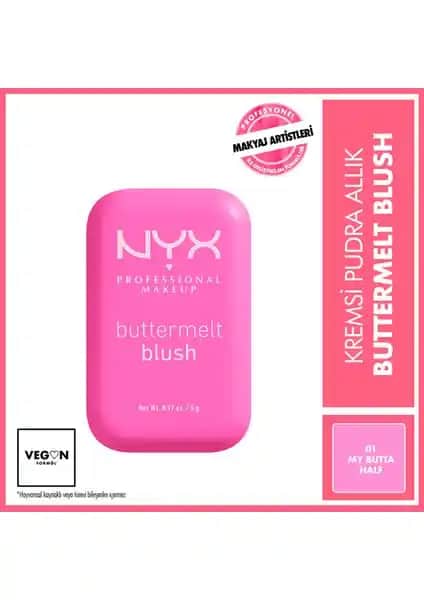 NYX Buttermelt Pembe Kremsi Allık: Yüksek Pigmentasyon ve Uzun Süre Kalıcılık Özelliğiyle
