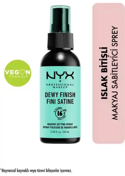 NYX Dewy Finish Makyaj Sabitleyici Sprey Doğal ve Parlak Görünüm İçin