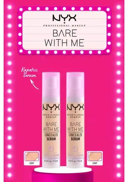 NYX Professional Makeup 2'li Bare With Me Concealer Serum - 02 Light Doğal ve Yüksek Kapatıcı Özellikli