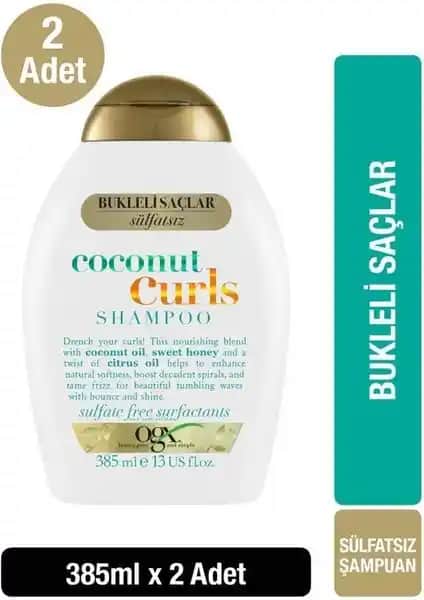 OGX Coconut Curls Sülfatsız Şampuan ile Doğal Buklelerinizi Güçlendirin ve Parlatın