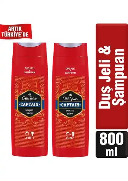 Old Spice Captain Duş Jeli ve Şampuan: Denizlerin Gücü ve Erkek Ruhu İçin Temizlik Ürünü