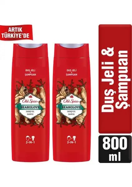 Old Spice Duş Jeli ve Şampuan 400 ml Bearglovex2 Erkekler İçin Pratik ve Ferahlatıcı Bakım Ürünü