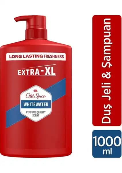 Old Spice Whitewater Erkek Duş Jeli ve Şampuan 1000 ml Çok Amaçlı Temizlik ve Ferahlık Sağlar