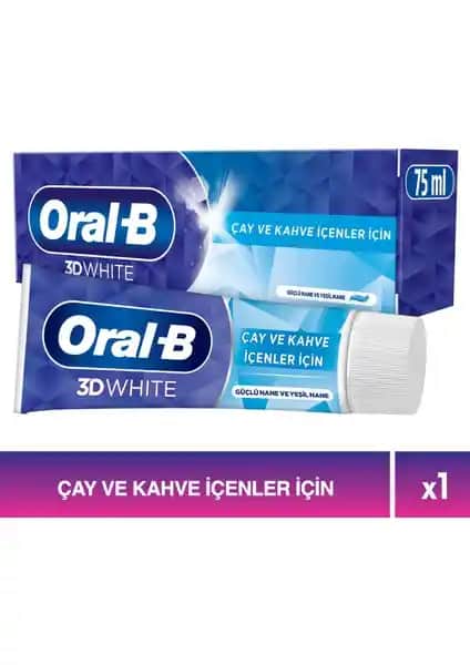 Oral-B 3D White Çay ve Kahve İçenler İçin Diş Macunu Günlük Temizlik ve Beyazlatma