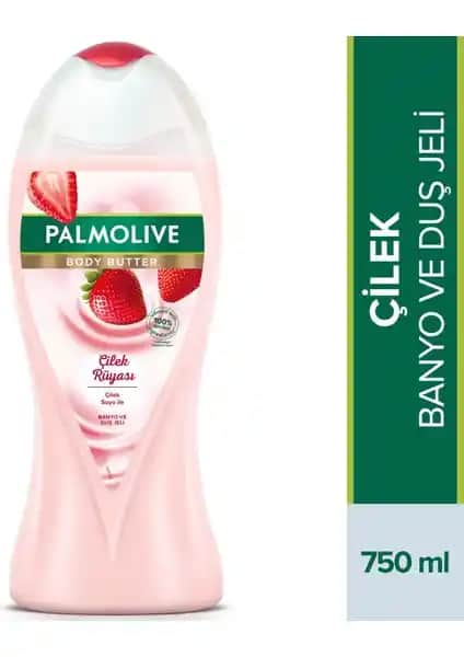 Palmolive Çilek Rüyası Body Butter Duş Jeli - Doğal İçeriklerle Hassas Ciltlere Uygun