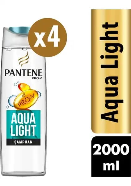 Pantene Aqualight Şampuan 4x500 ml ile Saçlarınızda Doğal Parlaklık ve Hafiflik