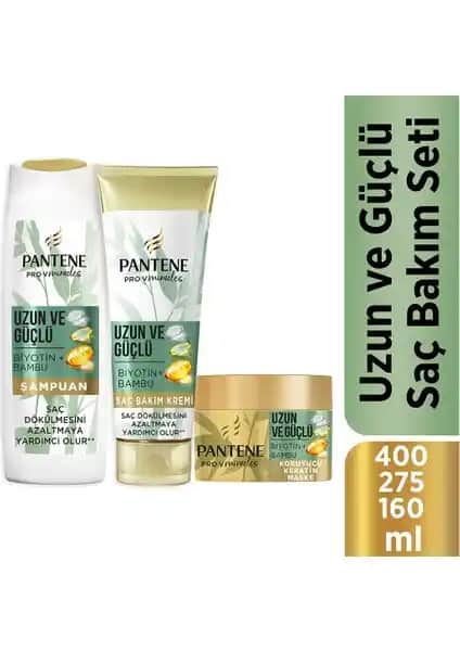 Pantene Uzun ve Güçlü Bambu ve Biotinli Saç Bakım Seti ile Saçlarınızı Güçlendirin ve Parlatın