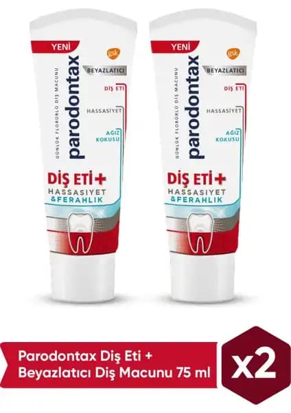 Parodontax Diş Eti ve Diş Macunu 75 ml x 2 Adet Güçlü ve Sağlıklı Gülüşler İçin