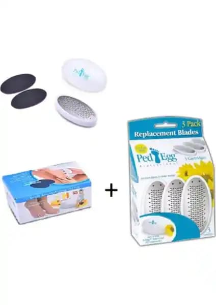 Ped Egg Pratik Ayak Bakım Törpüsü Topuk Rendesi 3'lü ile Kuru ve Sert Topuklara Etkili Çözüm