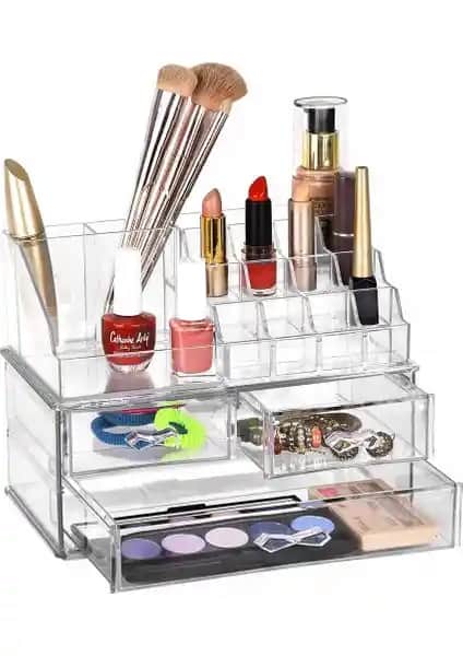 Plastart Makyaj Organizer Seti: İşlevsel ve Estetik Çift Katlı Düzenleyici