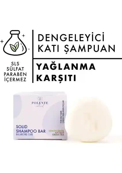 Polente Natural Dengeleyici Katı Şampuan Yağlı Saçlar İçin Doğal ve Çevre Dostu Çözüm