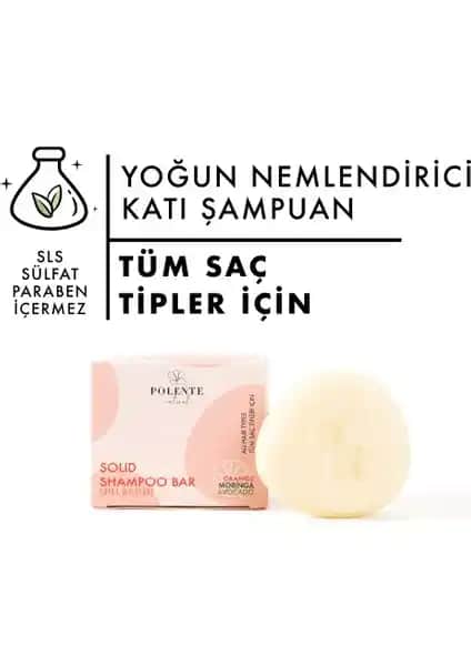 Polente Natural Yoğun Nemlendirici Katı Şampuan Doğal ve Sürdürülebilir Saç Bakımı İçin