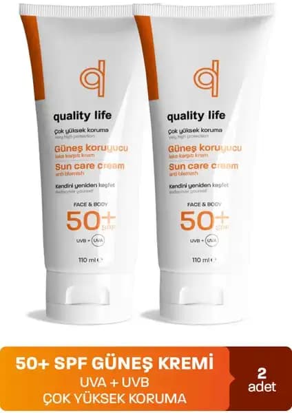 Quality Life Yüz Vücut Güneş Kremi: Yüksek Koruma Sağlayan Çok Yönlü Güneş Koruyucu