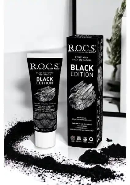 R.O.C.S. Black Edition Kömürle Diş Macunu: Doğal İçeriklerle Güçlü Beyazlatma ve Temizlik
