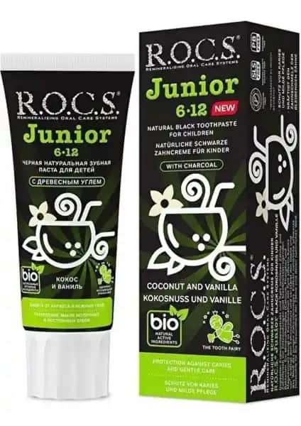 R.O.C.S. Junior Bitki İçerikli 6-12 Yaş Florürsüz Diş Macunu Güvenli ve Doğal İçeriklerle Çocuklar İçin
