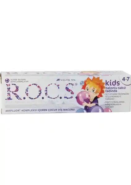 R.O.C.S. Kids 4-7 Yaş Balon Sakızlı Diş Macunu Güvenli ve Etkili Çocuk Diş Bakım Ürünü