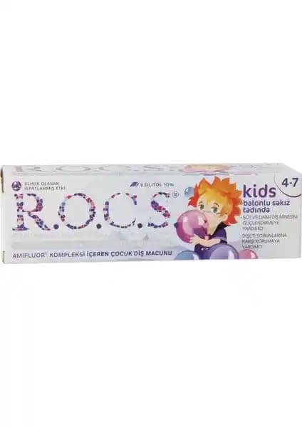R.O.C.S. Kids 4-7 Yaş Balon Sakızlı Diş Macunu Güvenli ve Etkili Çocuk Diş Bakım Ürünü