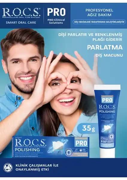 R.O.C.S. Pro Diş Parlatma Macunu ile doğal diş parlaklığınızı artırın ve koruyun