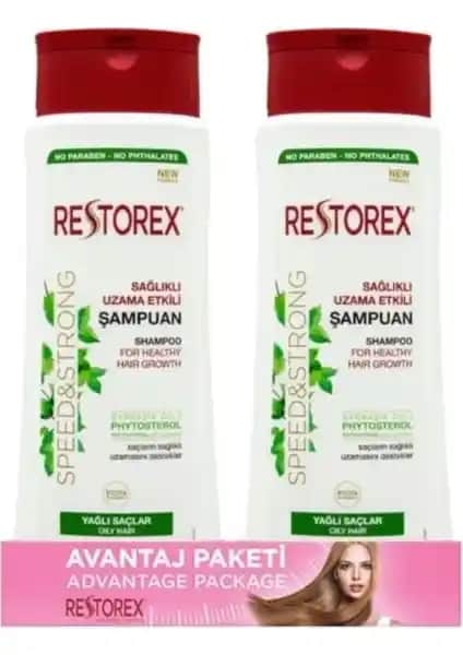 Restorex Şampuan 2x500 Ml Yağlı Saçlar İçin Yoğun Bakım ve Canlandırıcı Etki