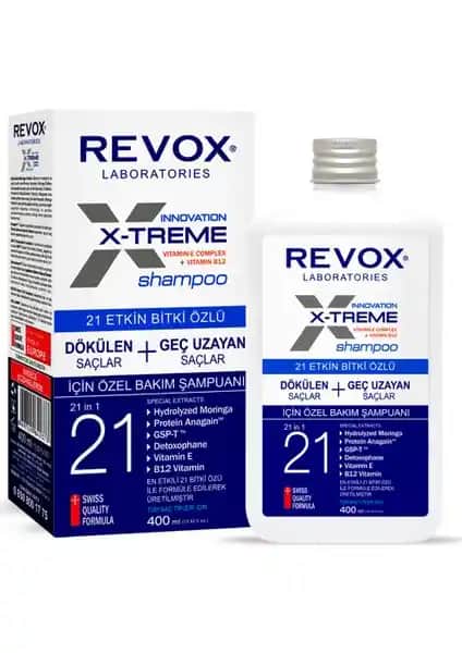 Revox E Vitamini Katkılı X-Treme Saç Bakım Şampuanı Saç Dökülmesini Önler ve Sağlıklı Uzama Destekler