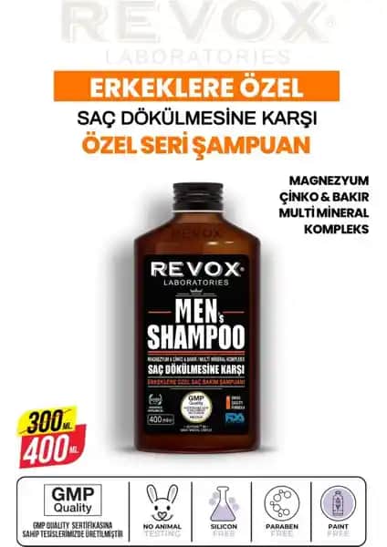 Revox Erkekler İçin Doğal İçerikli Güçlendirici Saç Şampuanı 400 ml