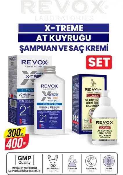 Revox X-Treme ve At Kuyruğu Bitki Özlü Saç Bakım Seti Saç Sağlığını Destekleyen Doğal Çözüm