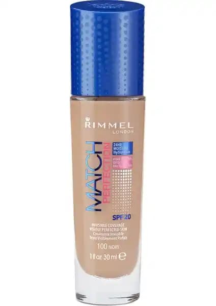 Rimmel London Match Perfection Fondöten 100 Ivory Doğal ve Hafif Cilt Uyumlu Fondöten