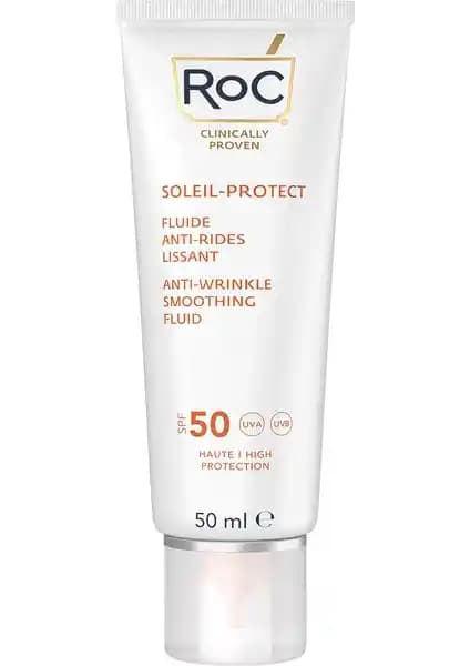 Roc Kırışık Karşıtı Likit Güneş Kremi 50 Faktör Yüz Koruma ve Anti-Aging Özellikleri