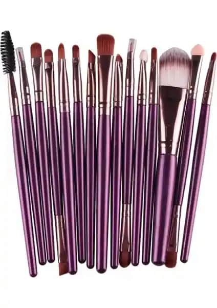 Roesia Rose Kozmetik 20'li Mor Makyaj Fırça Seti Profesyonel ve Dayanıklı Kullanım İçin