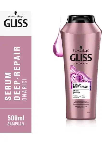 Schwarzkopf Gliss Serum Deep Repair Şampuanı ile Yıpranmış Saçlar İçin Derinlemesine Bakım ve Onarım