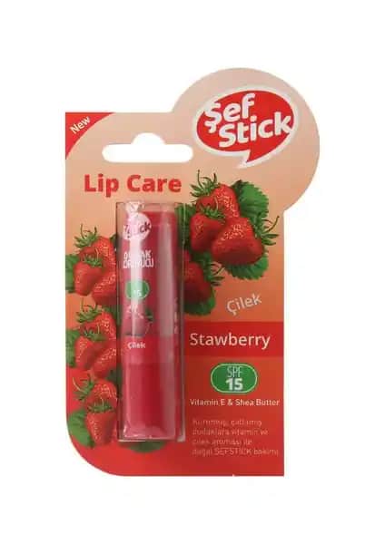 Şef Stick Lip Care Çilek: Doğal ve Nemli Dudaklar İçin Etkili Lip Balm Ürünü