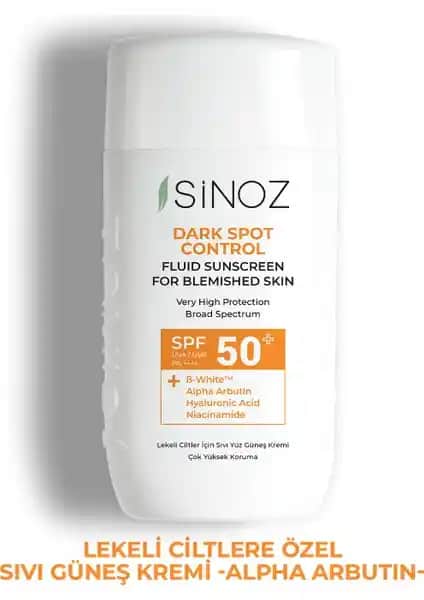 Sinoz SPF50 Koyu Cilt Lekelerine Etkili Güneş Koruyucu Yüz Kremi Günlük Kullanım İçin
