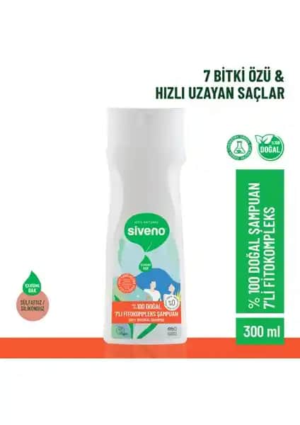 Siveno %100 Doğal Fitokompleks Şampuan Saç Güçlendirme ve Dökülme Kontrolü
