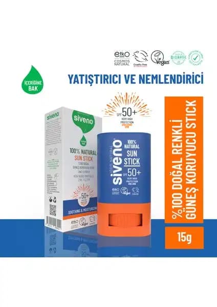 Siveno %100 Doğal Yüz Güneş Koruyucu Stick: Yüksek Koruma ve Doğa Dostu Formül