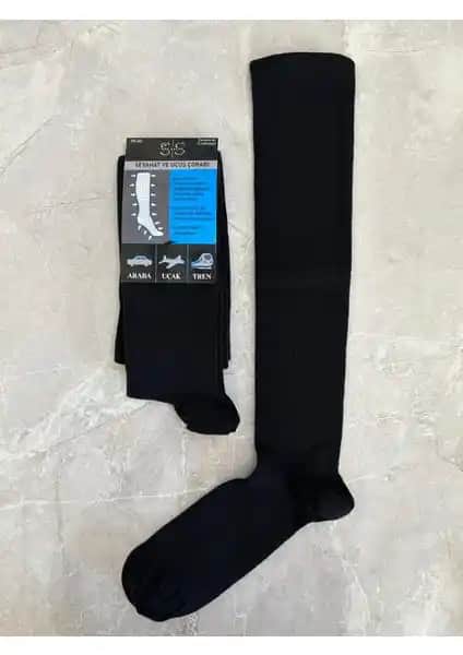 Sky Socks Varis Seyahat ve Uçuş Siyah Diz Altı Çorapları Uzun Yolculuklar İçin Konfor ve Sağlık Destekli Tasarım