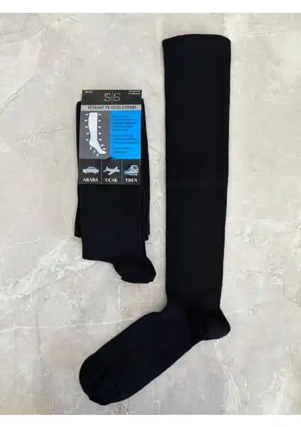 Sky Socks Varis Seyahat ve Uçuş Siyah Diz Altı Çorapları Uzun Yolculuklar İçin Konfor ve Sağlık Destekli Tasarım
