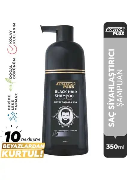 Softto Plus Erkekler İçin Bitki Özlü Siyahlaştırıcı Şampuan Doğal ve Hızlı Sonuçlar İçin