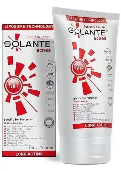 Solante Acnes SPF 50 Akne ve Sivilceli Ciltler İçin Yüksek Koruma Sunan Güneş Kremi
