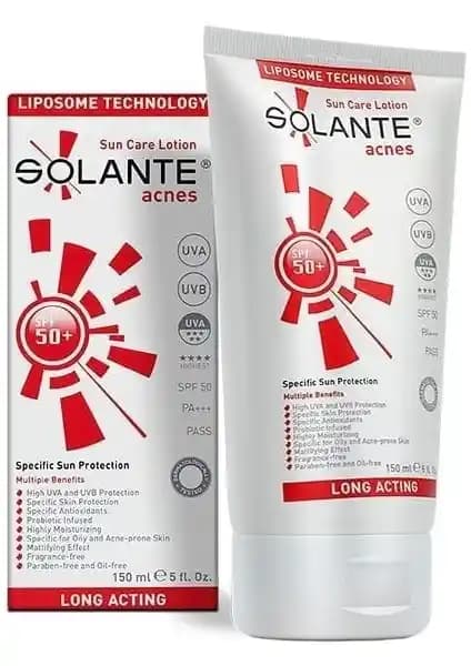 Solante Acnes SPF 50 Akne ve Sivilceli Ciltler İçin Yüksek Koruma Sunan Güneş Kremi