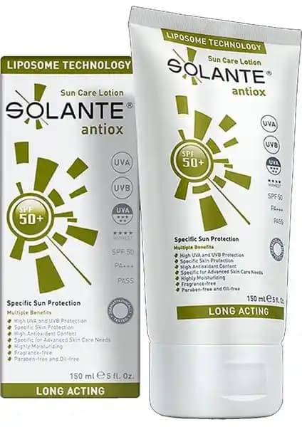 Solante Antiox Güneş Koruyucu Losyon SPF50+ 150ml Güçlü ve Çok Yönlü Güneş Koruma Çözümü