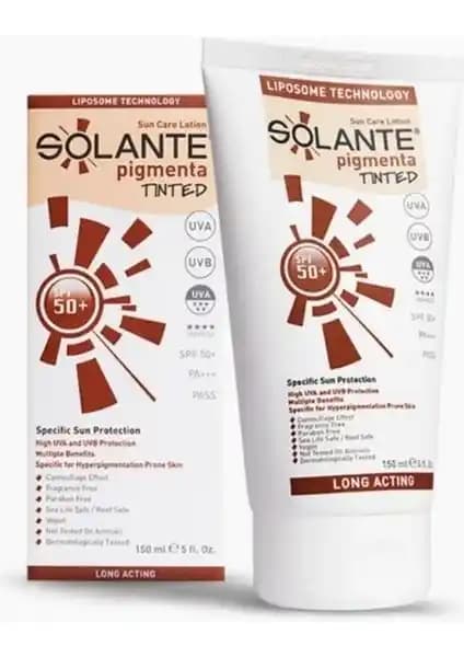 Solante Pigmenta Tinted Güneş Koruyucu Losyon SPF 50+ ile cilt korumasında yüksek performans ve doğal görünüm