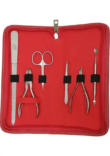 Solingen Tam Profesyonel Manikür Seti HB 4333 Kırmızı - Estetik ve Dayanıklı Tasarım