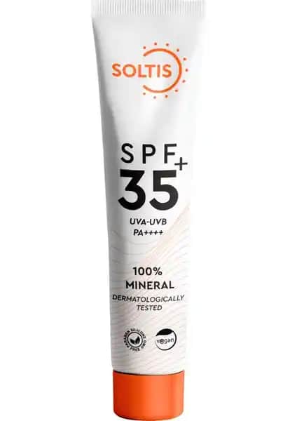 Soltis % 100 Mineral Güneş Koruyucu Krem SPF35+ PA++++ Doğal ve Güvenli Cilt Koruma