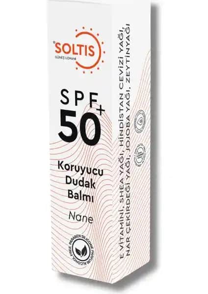 Soltis Yoğun Nemlendirici ve Dolgunlaştırıcı Dudak Balmı SPF 50+ Naneli Güçlü Güneş ve Nem Koruması