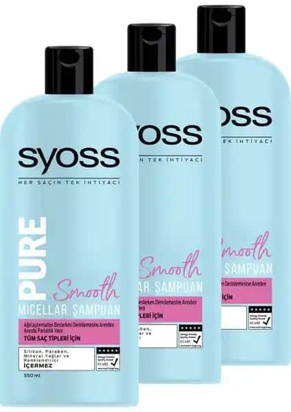 Syoss Pure Smooth Micellar Şampuan: Hassas Saçlar İçin Doğal Temizlik ve Parlaklık Sağlar
