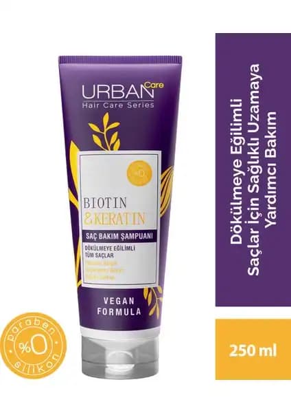 Urban Care Biotin ve Keratin ile Dökülmeye Eğilimli Saçlar İçin Güçlendirici Şampuan
