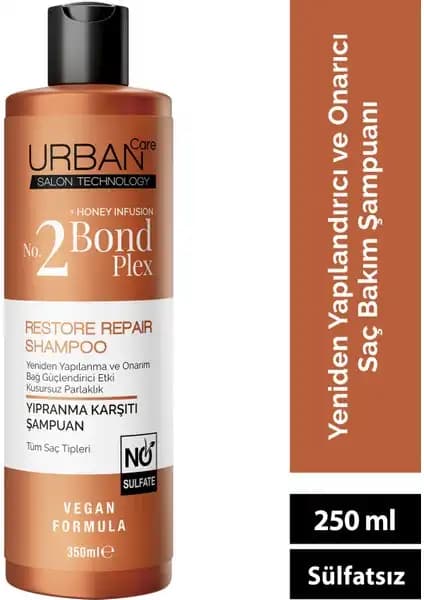 Urban Care No.2 Bond Plex Restore Repair Şampuanı: Yıpranmış Saçlar İçin Güçlendirici ve Besleyici Çözüm