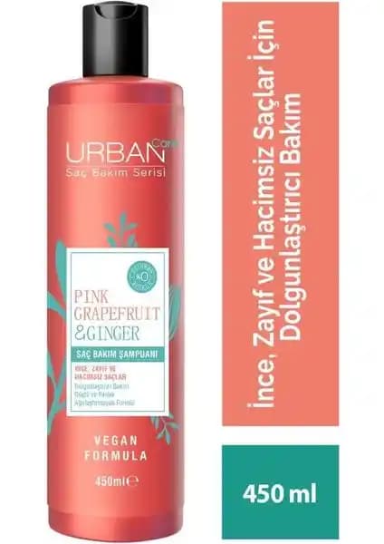 Urban Care Pink Grapefruit & Ginger Saç Bakım Şampuanı - Doğal ve Hacim Kazandırıcı Ürün
