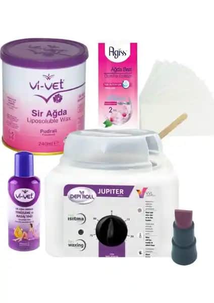 Vi-Vet Pudralı Konserve Sir Ağda Seti Profesyonel ve Ev Kullanımı İçin Uygun